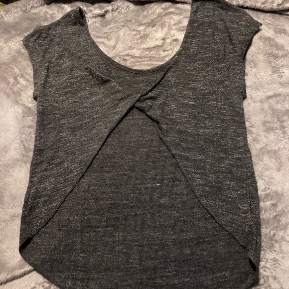 Grey Twist Back Tee - Picture 2 of 3